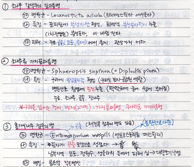 소나무 갈색무늬 잎마름병, 소나무류 가지끝마름병, 홍가시나무 점무늬병