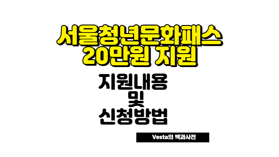 서울청년문화패스 지원방법 안내