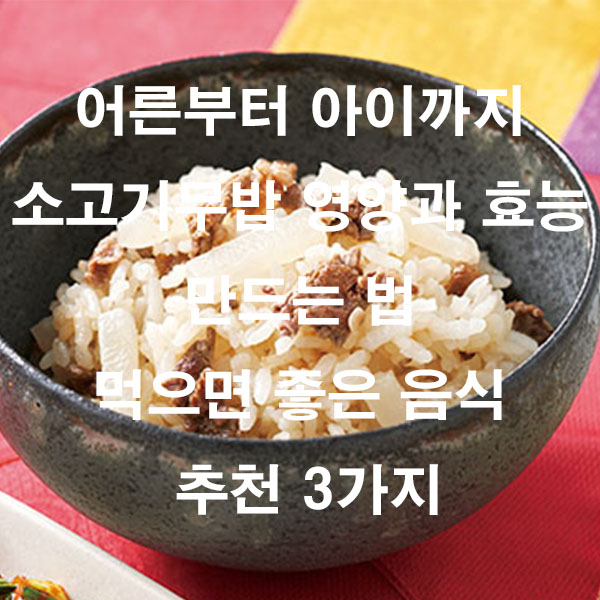 어른부터 아이까지 소고기무밥 영양과 효능 만드는 법 먹으면 좋은 음식 추천 3가지
