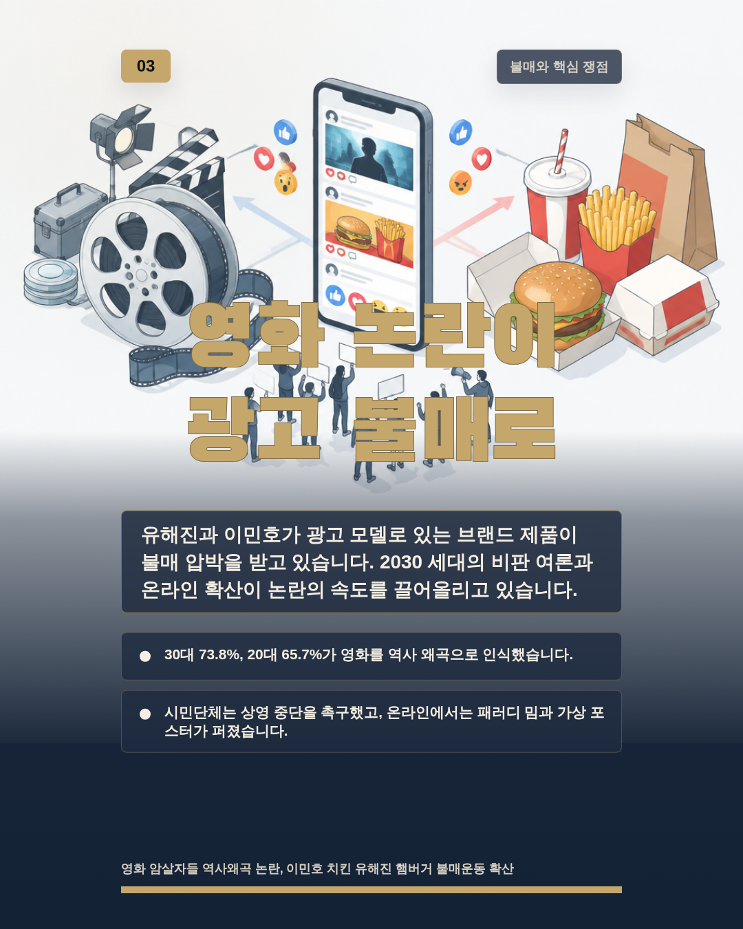 영화 논란이 광고 불매로