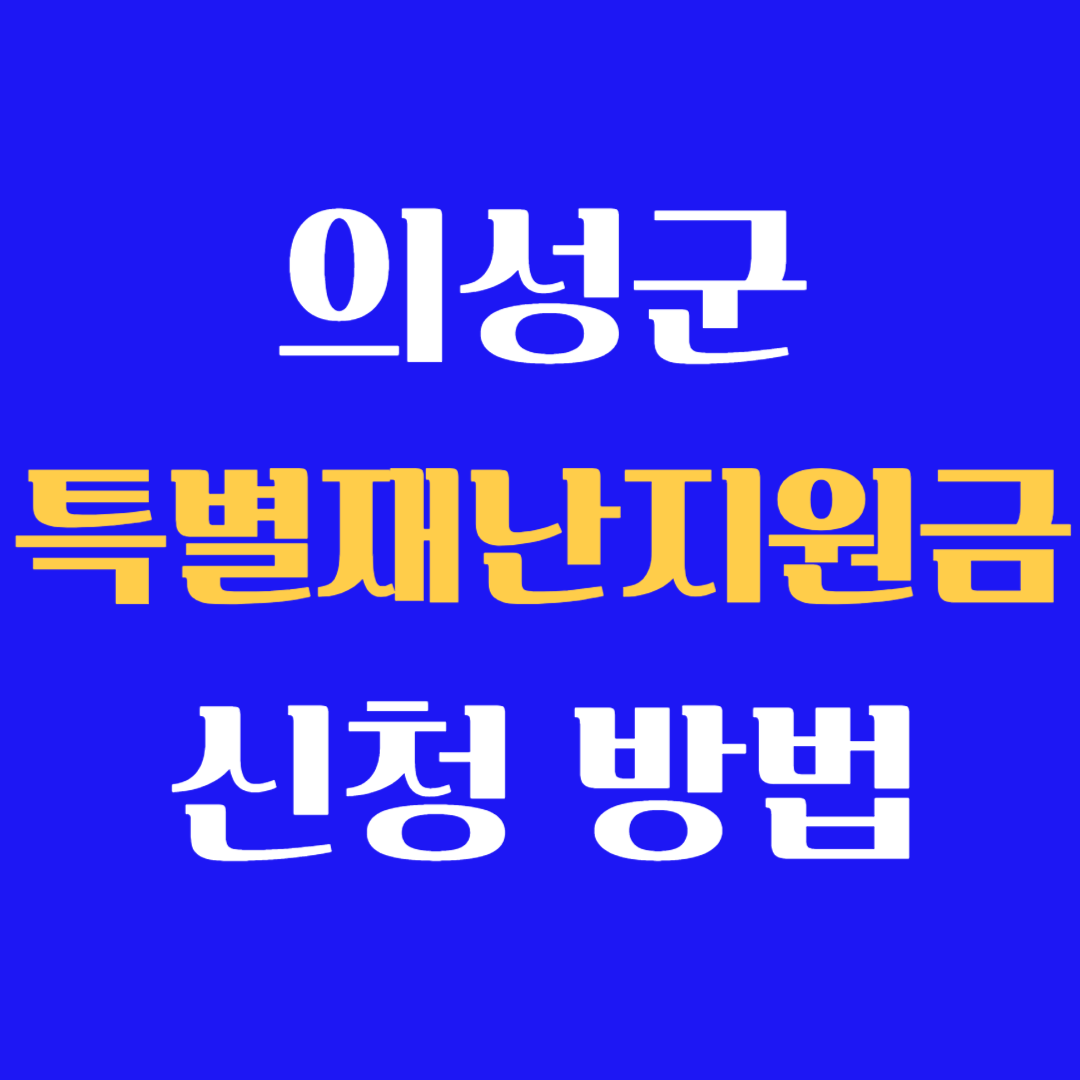 의성군 특별 재난 지원금 신청