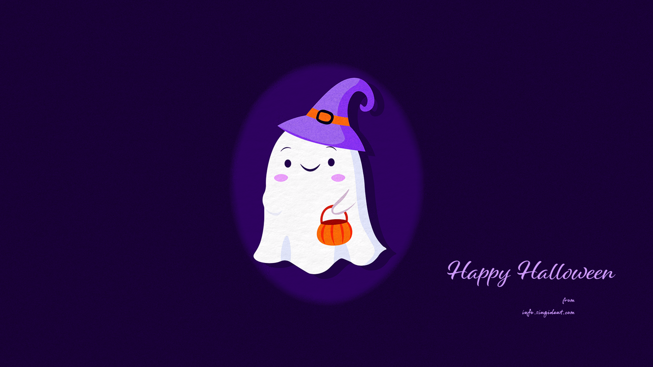 11 유령 일러스트 C - Happy Halloween 귀여운배경화면