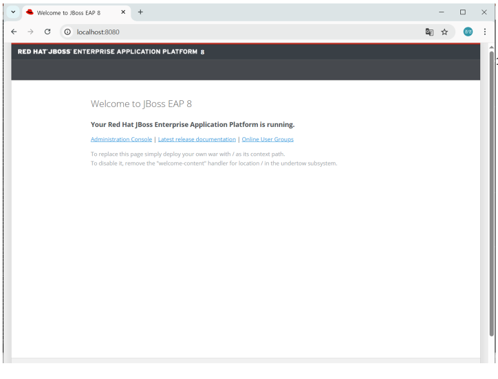 JBOSS WELCOME PAGE