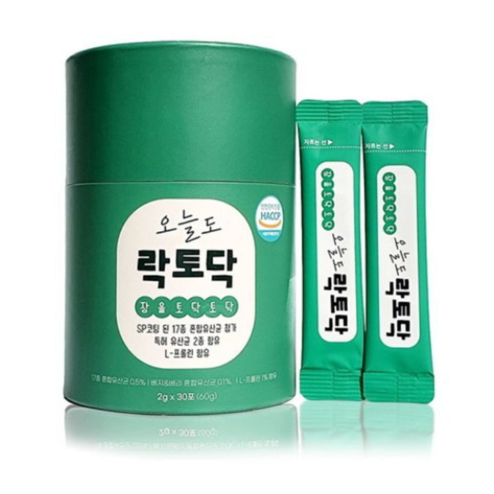 오늘도-락토닥-분말가루스틱-한박스가-진열된-모습