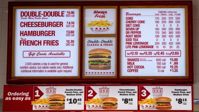 인앤아웃 버거 In-N-Out Burger 메뉴