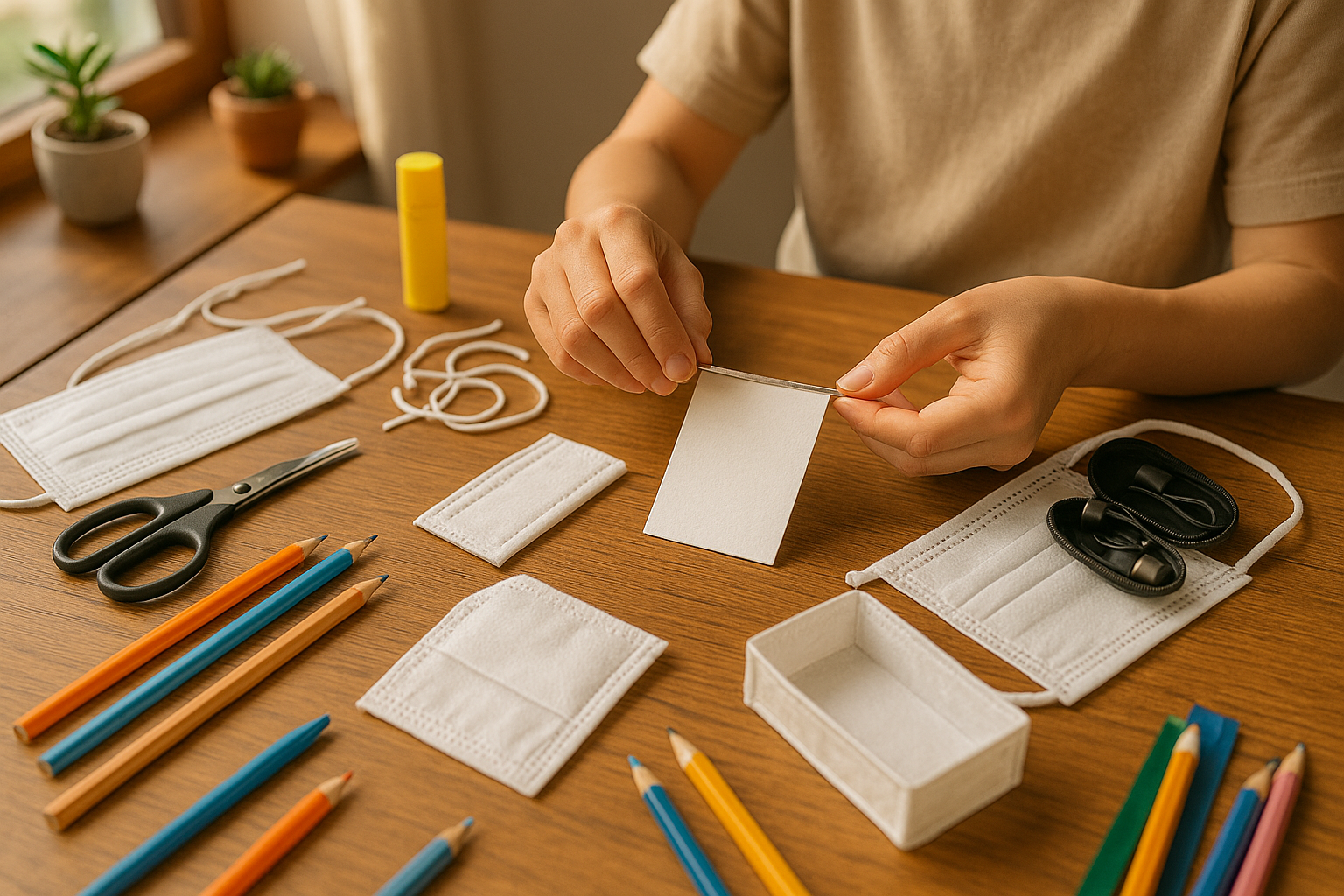 남는 마스크를 재활용 하는 사진