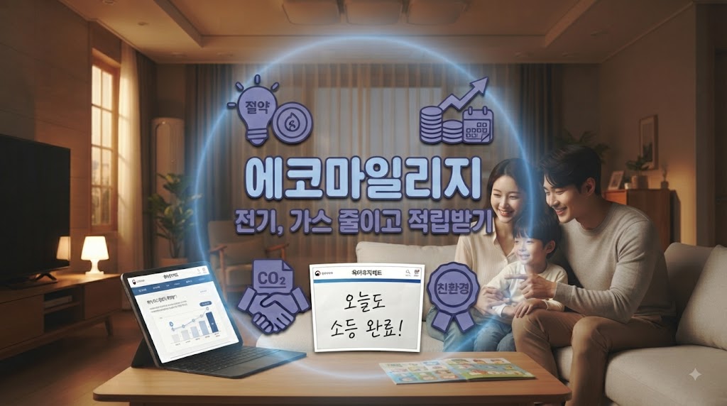 사용하지 않는 전기를 소등해서 에너지를 절약하는 모습