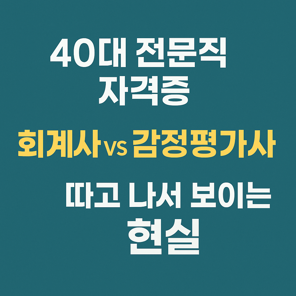 40대 전문직 자격증 회계사vs감정평가사