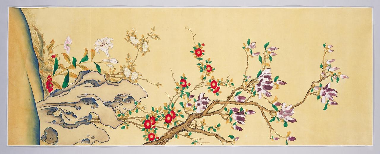 화조도4폭(모사화) 건희4275