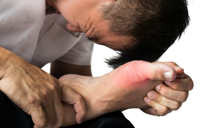 발에 통증이 나타나는 남성