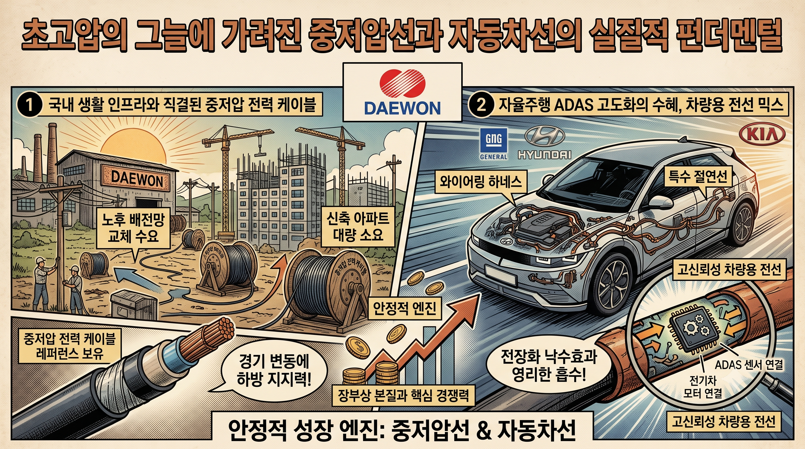 (대원전선) 초고압의 그늘에 가려진 중저압선과 자동차선의 실질적 펀더멘털