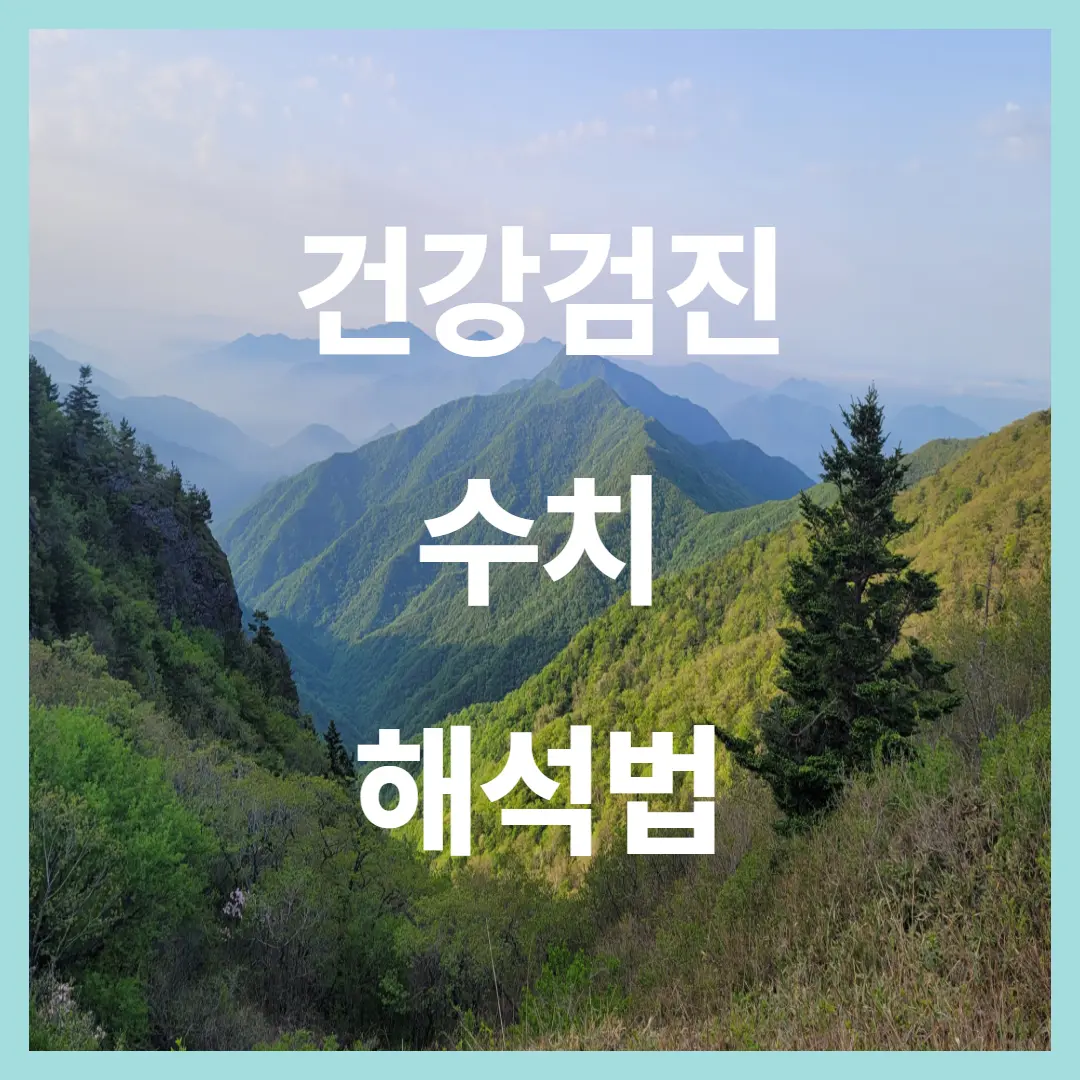 건강 검진 수치를 해석하는 법