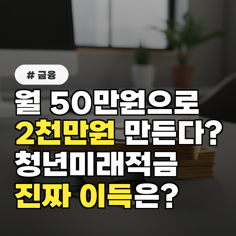 월 50만 원으로 2,000만 원 만든다 청년미래적금의 진짜 이득