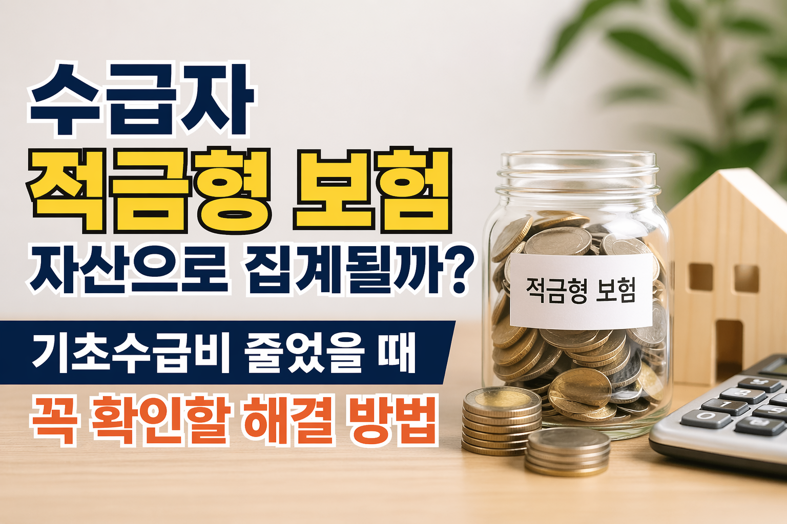수급자 적금형 보험 자산으로 집계될까? 기초수급비 줄었을 때 꼭 확인할 해결 방법