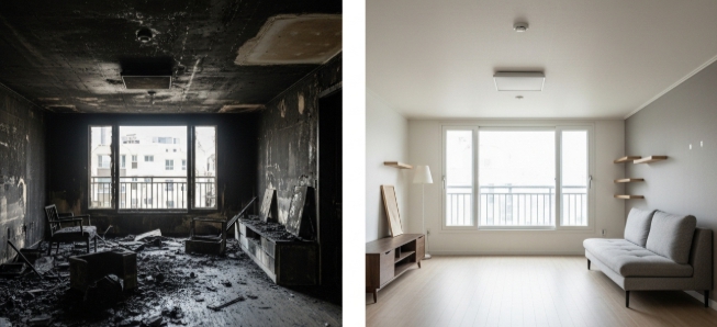 양천구 아파트 화재 청소 전후