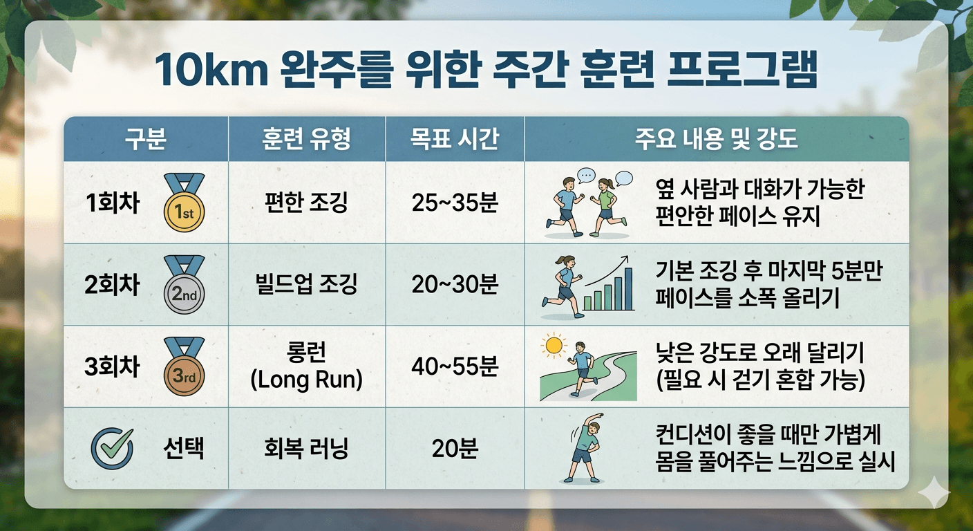 10km 완주 훈련, 거리늘리기