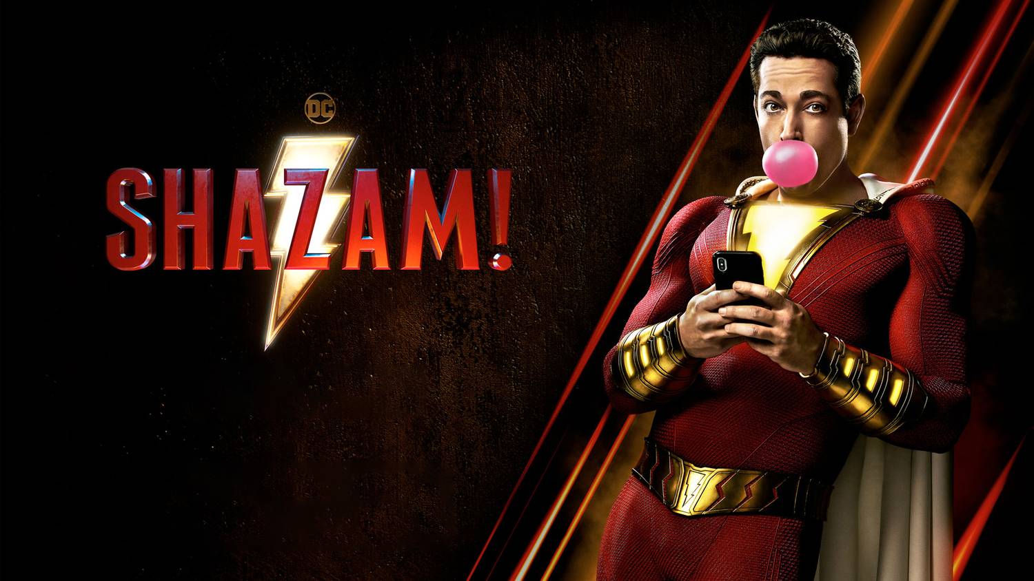 영화포스터, 샤잠, 풍선껌불고있는남자, 타이즈입은남자