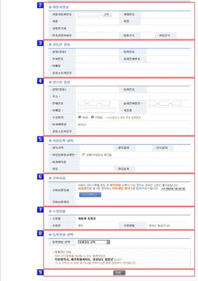 자동차 명의이전 인터넷 신청방법 필요서류