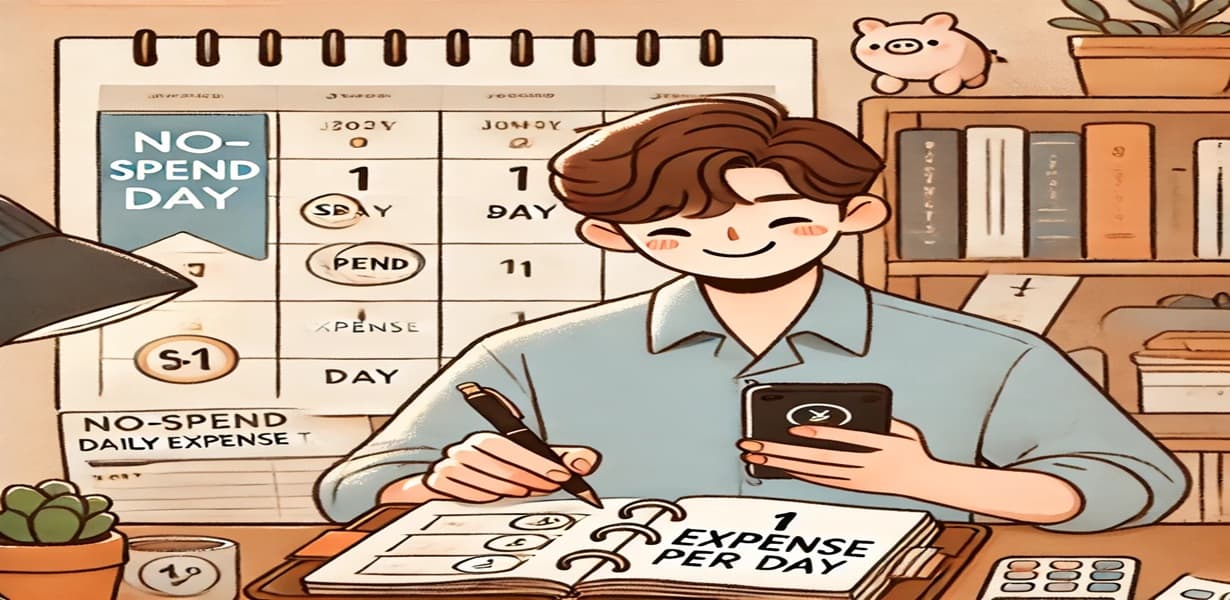 무지출 데이와 1일 1지출 기록 루틴을 실천 중인 사회초년생의 모습