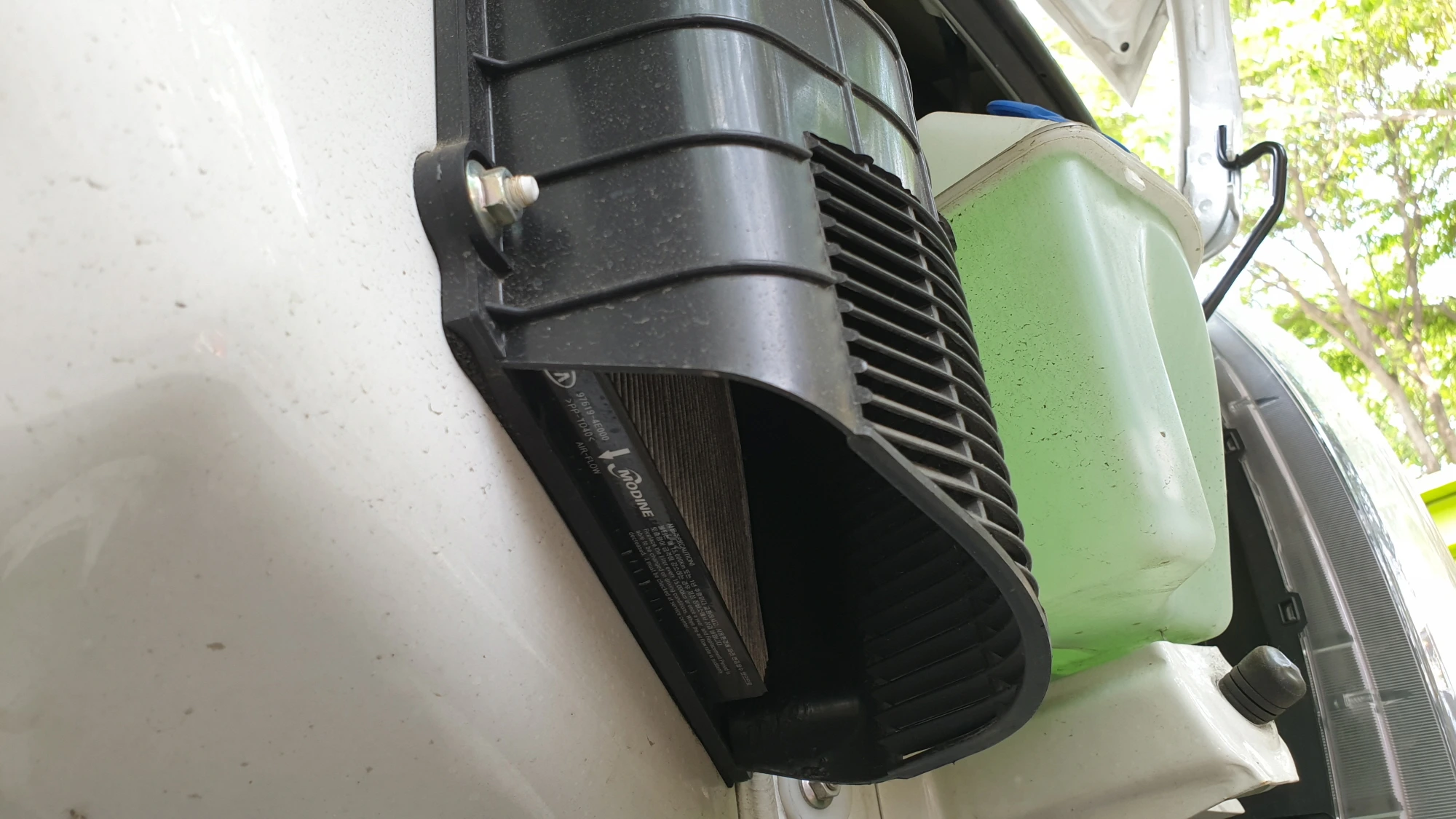 에어컨필터 교환 완료 모습