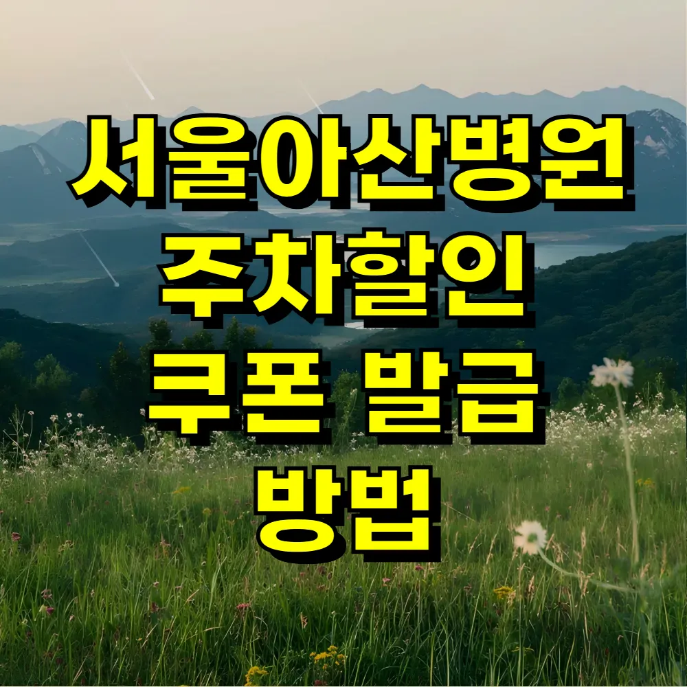 서울아산병원 주차할인 쿠폰 발급 방법