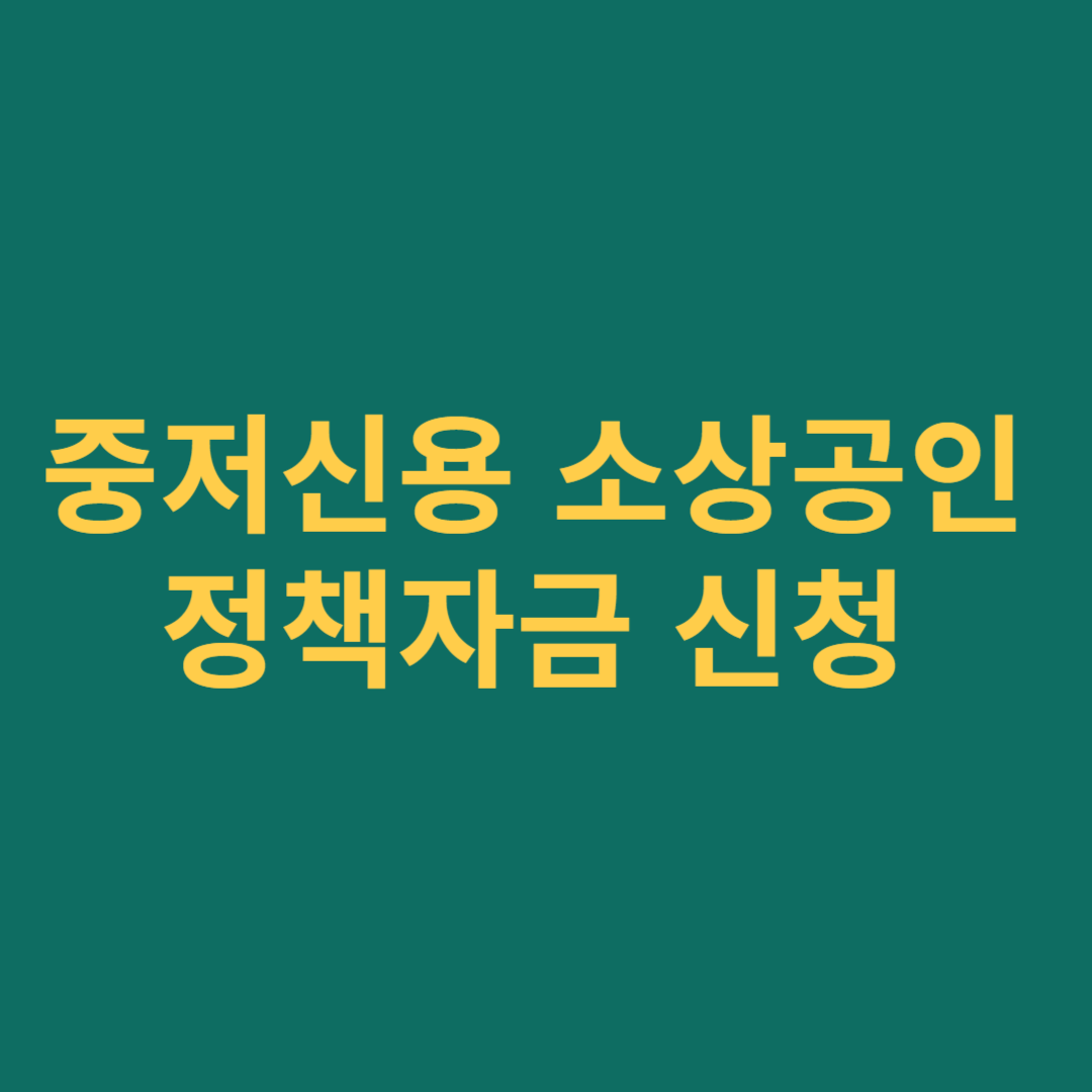 중저신용 소상공인 정책자금 신청