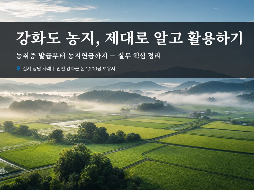 강화도 농지 제대로 활용하기