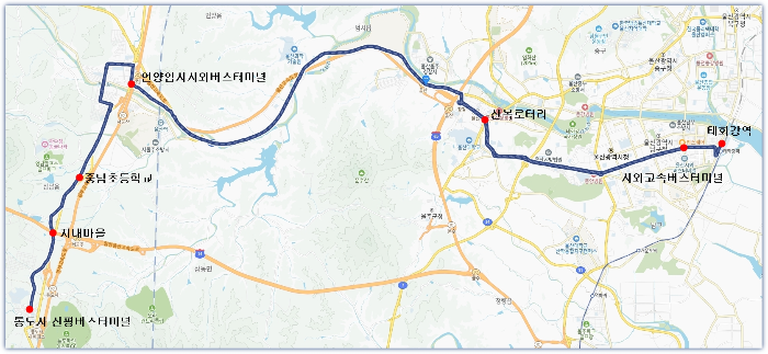 1723번 버스 노선도