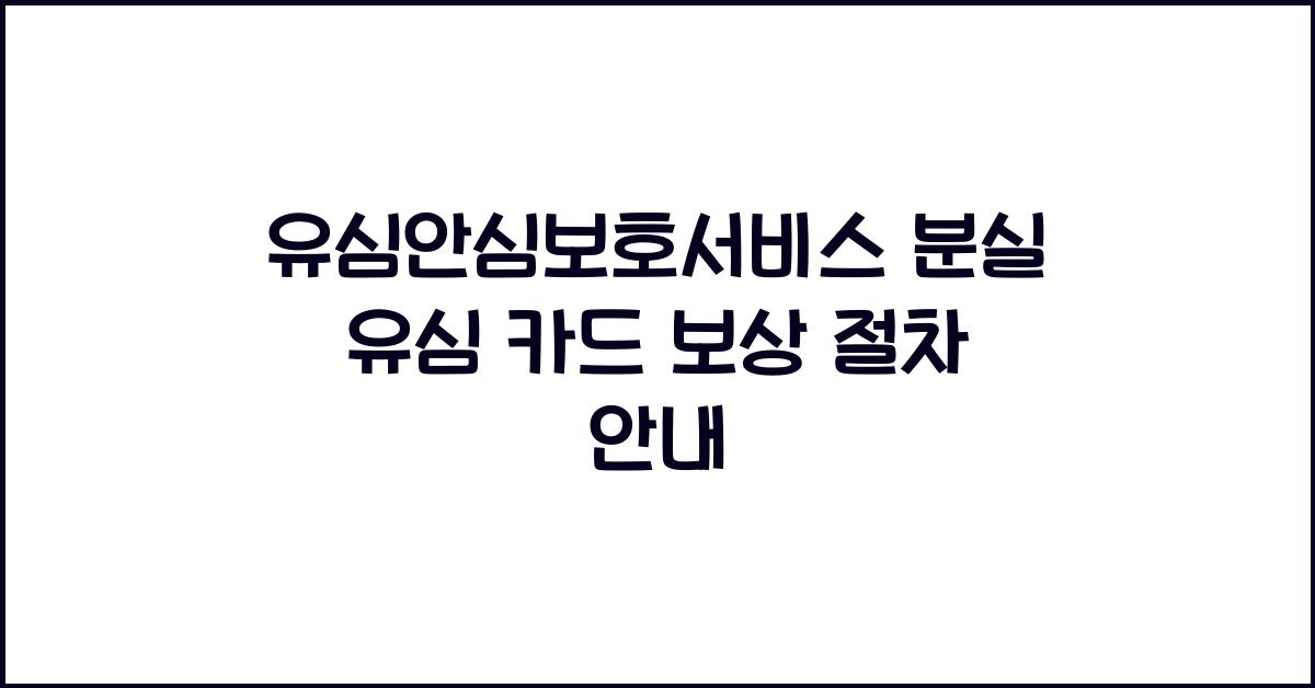 유심안심보호서비스 분실 유심 카드 보상
