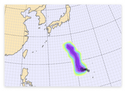 현재 산산 위치 및 예상 방향