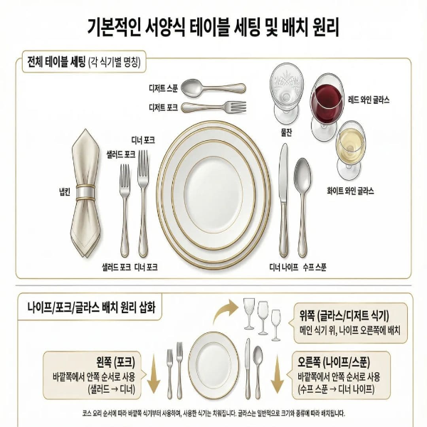 동서양 테이블 매너 중 귀족이 만든 테이블 세팅의 표준을 알어 봅니다.