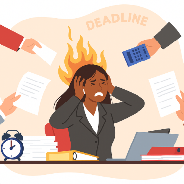 직장인이 다양한 스트레스를 받는 모습