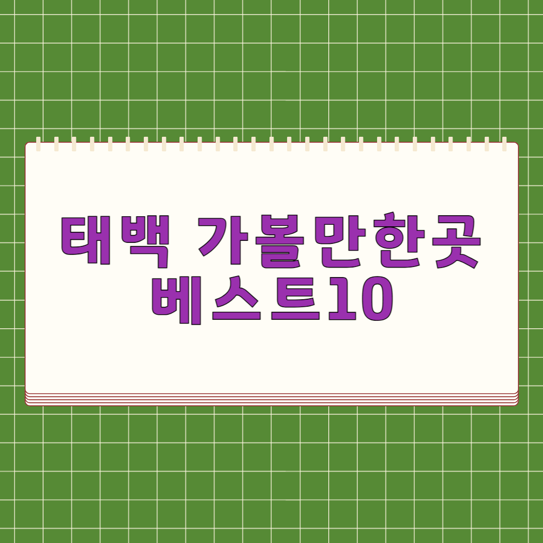 태백 가볼만한곳 베스트 10