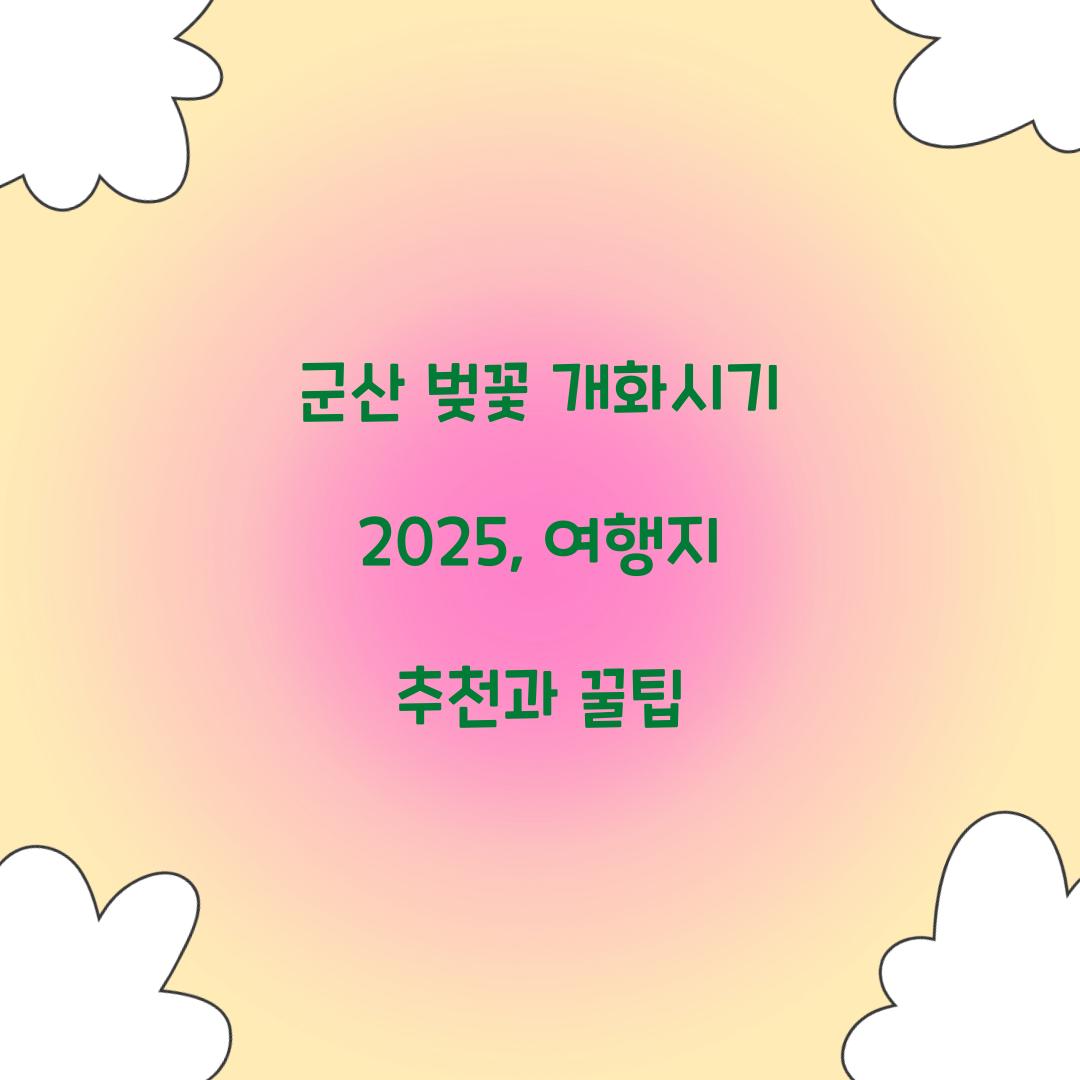 군산 벚꽃 개화시기 2025