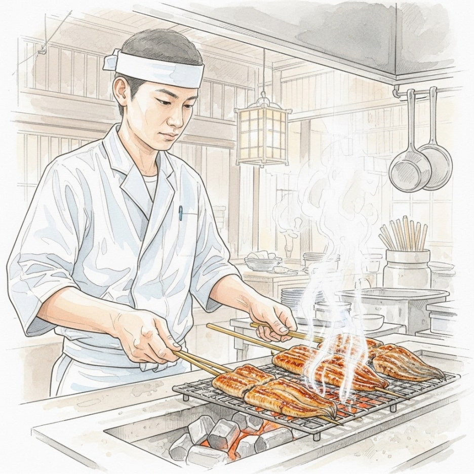 주방에서 정성스럽게 음식을 준비하는 달인의 따뜻한 모습