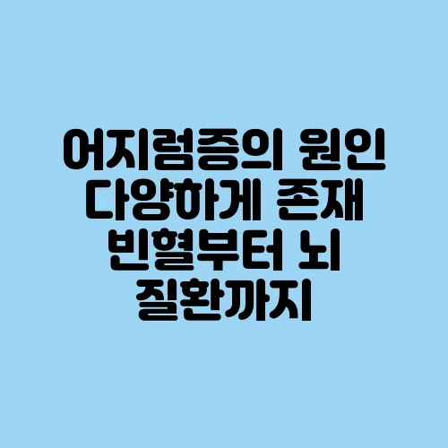 어지럼증의 원인 다양하게 존재 빈혈부터 뇌 질환까지