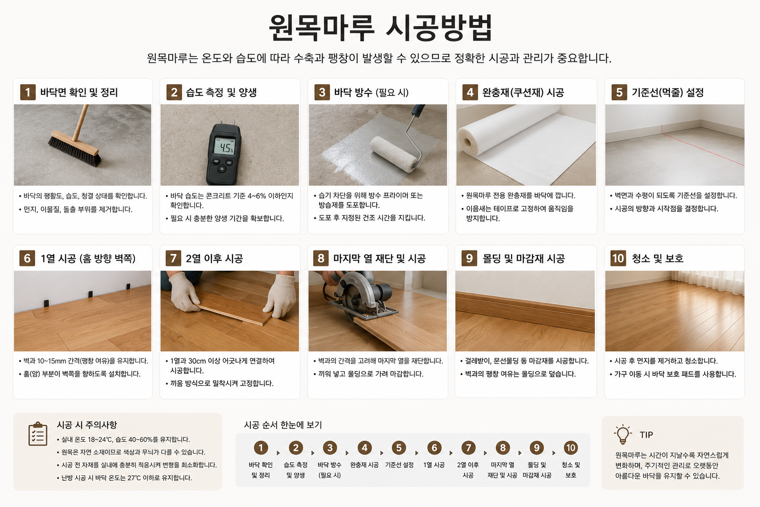 원목마루 시공방법