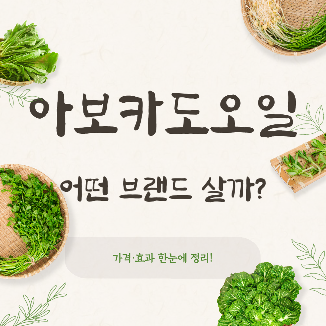 아보카도오일 어떤 브랜드 살까?|가격·효과 정리
