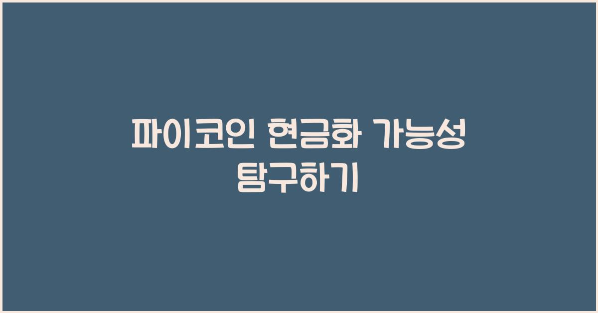 파이코인 현금화 가능성