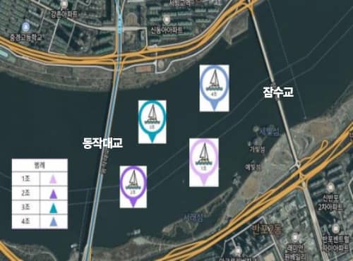 배들의 잠수교 집결