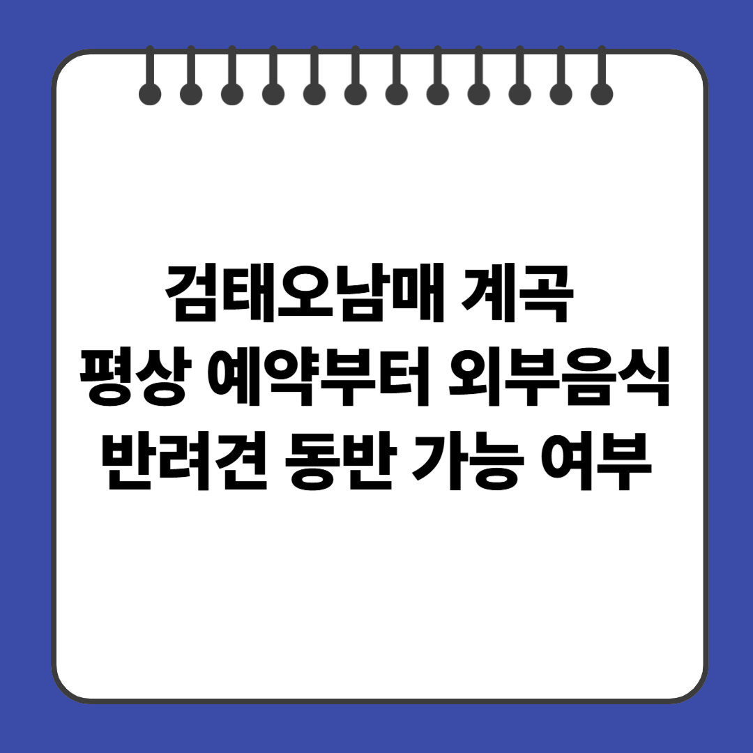 검태오남매 계곡 평상 예약부터 외부음식·반려견 동반 가능 여부까지