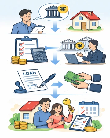 대출 처음 절차와 기본 구조를 단계별 흐름으로 정리한 설명 이미지9