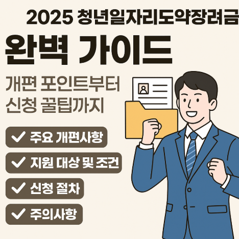 2025 청년일자리도약장려금 완벽 가이드, 개편 포인트부터 신청 꿀팁까지 (이미지 챗지피티)