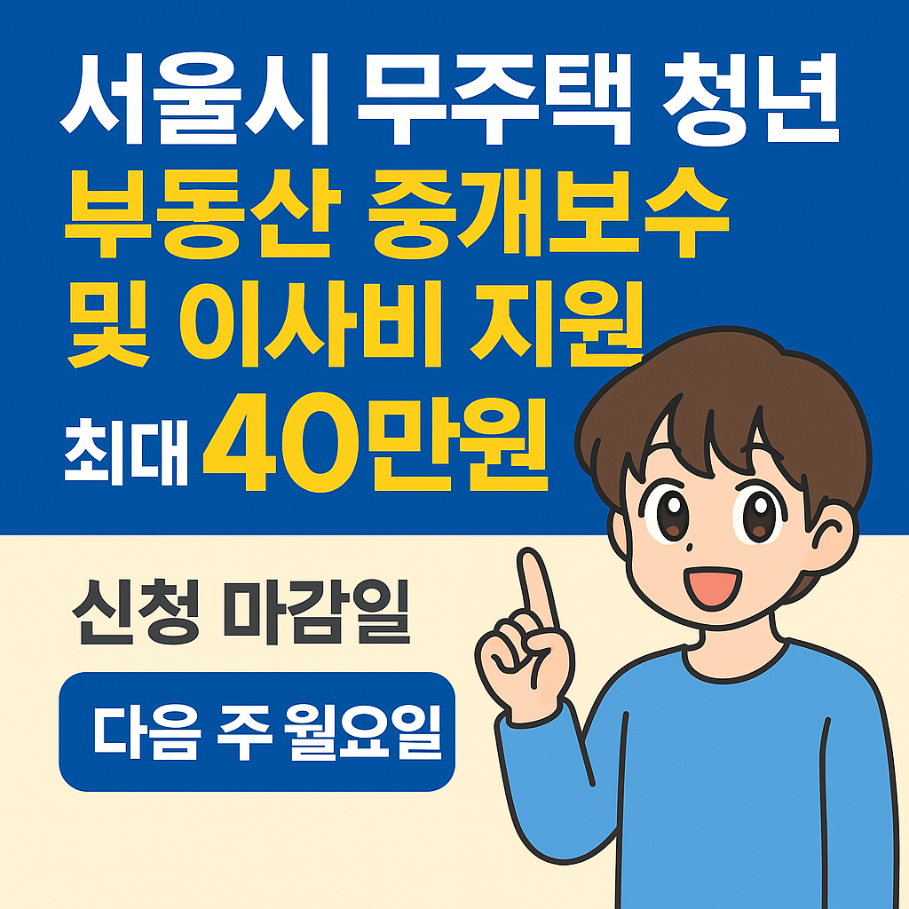 서울시 무주택 청년 부동산 중개보수·이사비 지원사업 신청 안내
