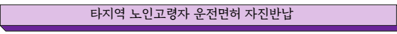 타지역 노인고령자 운전면허증 자진반납
