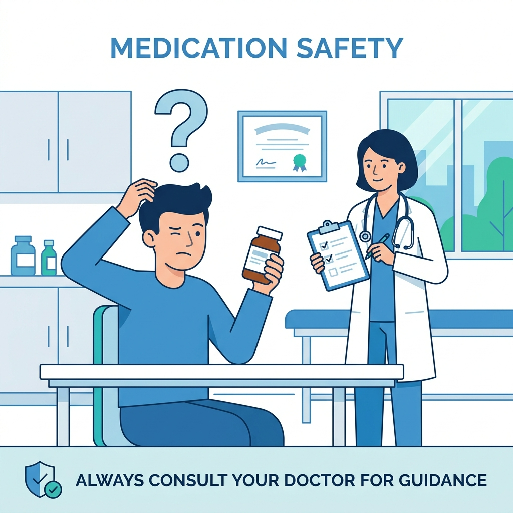 콜레스테롤 약 복용 필요성을 고민하는 환자의 모습