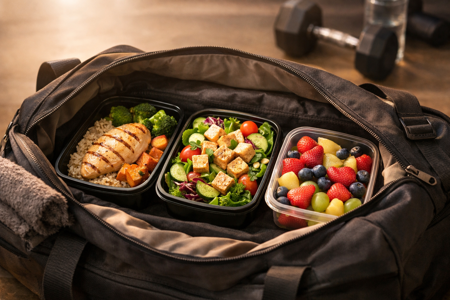 가방 속 균형있는 식단 참조 이미지