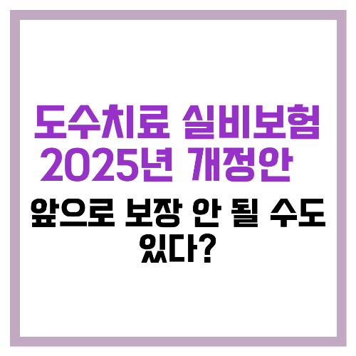 도수치료 실비보험 2025년 개정안 🚨 앞으로 보장 안 될 수도 있다
