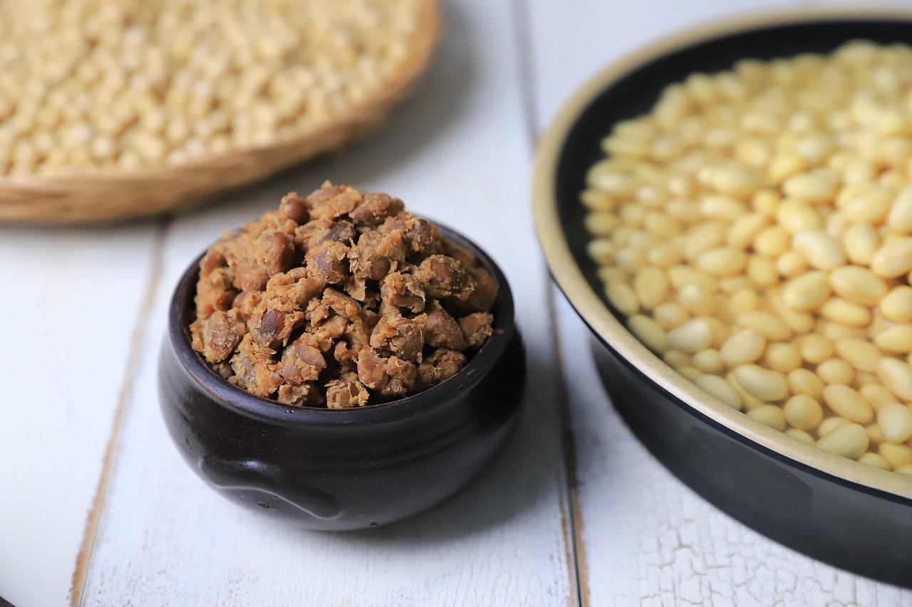 청국장과 불린콩 사진