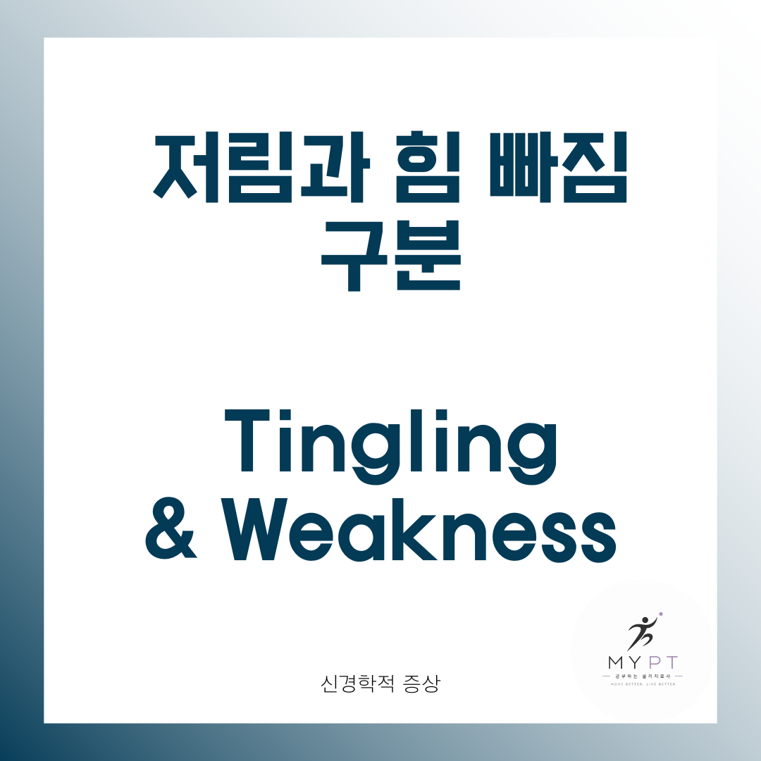 저림과 힘 빠짐 구분 tingling weakness